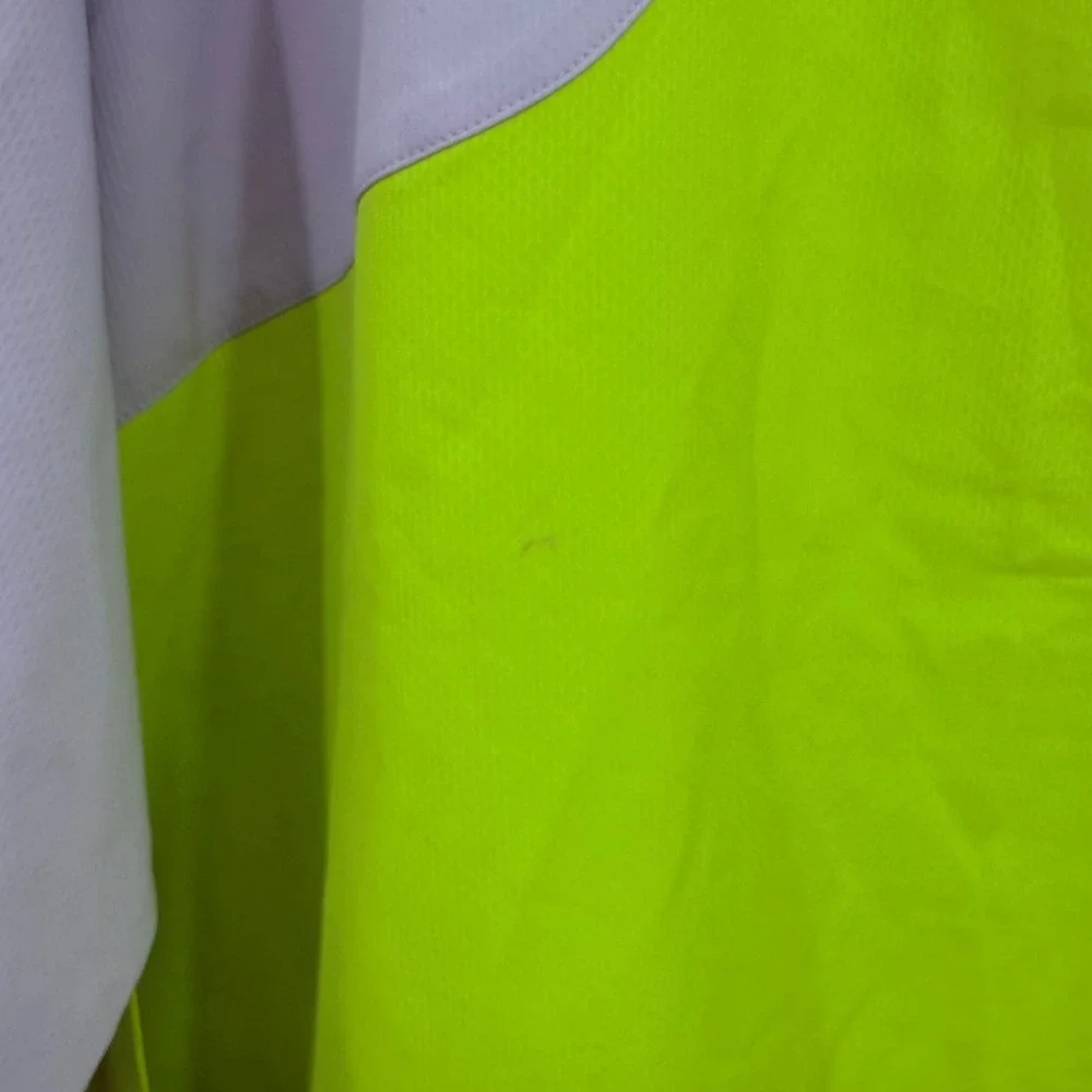 FootJoy 1/4 Zip Pullover Men‎ Large Lime Green White Grey Logo Golf Windbreaker